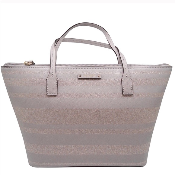 🆕Kate Spade Tote Glitter Striped Handbag - Picture 3 of 8